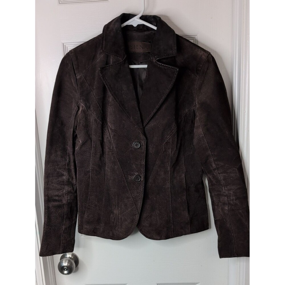 Siena Vintage Chocolate Brown Suede Blazer Size S